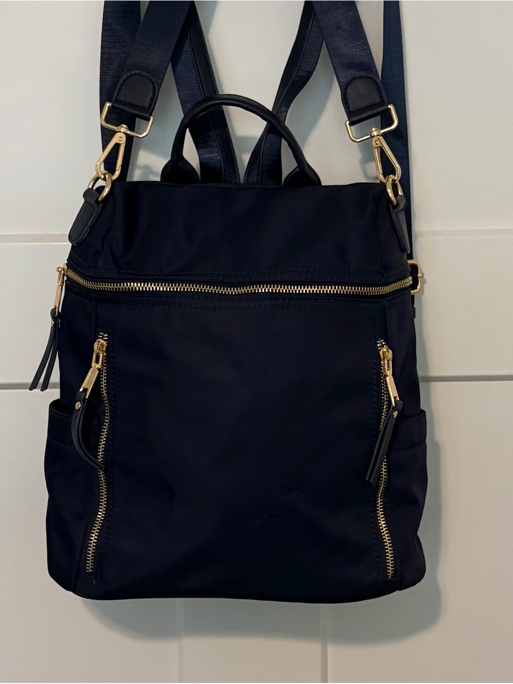 Miztique Blue Water-Repelling Nylon Convertible Stunning Backpack Purse